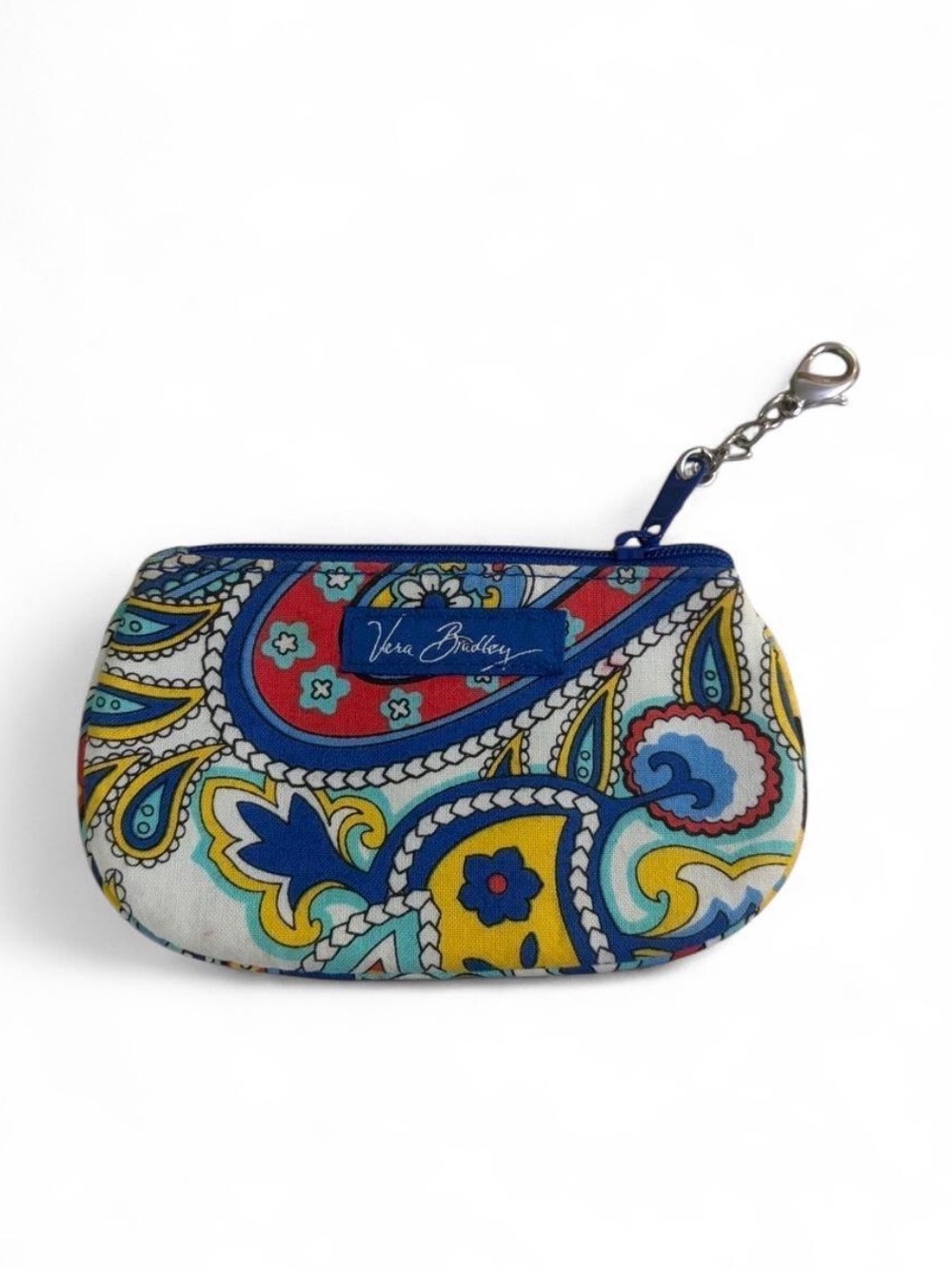 Vera Bradley Multicolor Paisley Zip Pouch with Clip